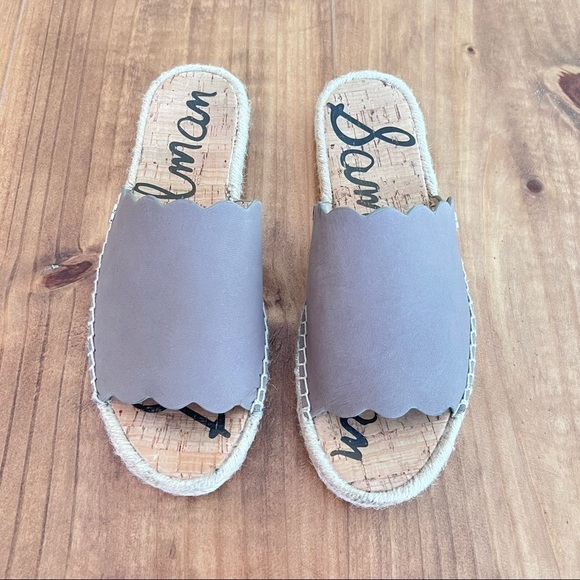 Sam Edelman Shoes - Sam Edelman Andy Slide On Leather Flats Grey Size 8